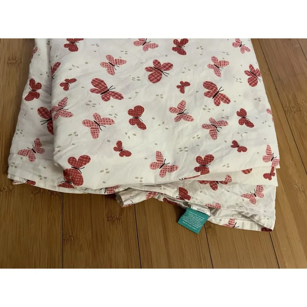 Pillowfort kids' butterfly Flat sheet Pink Twin Size 100% Cotton
